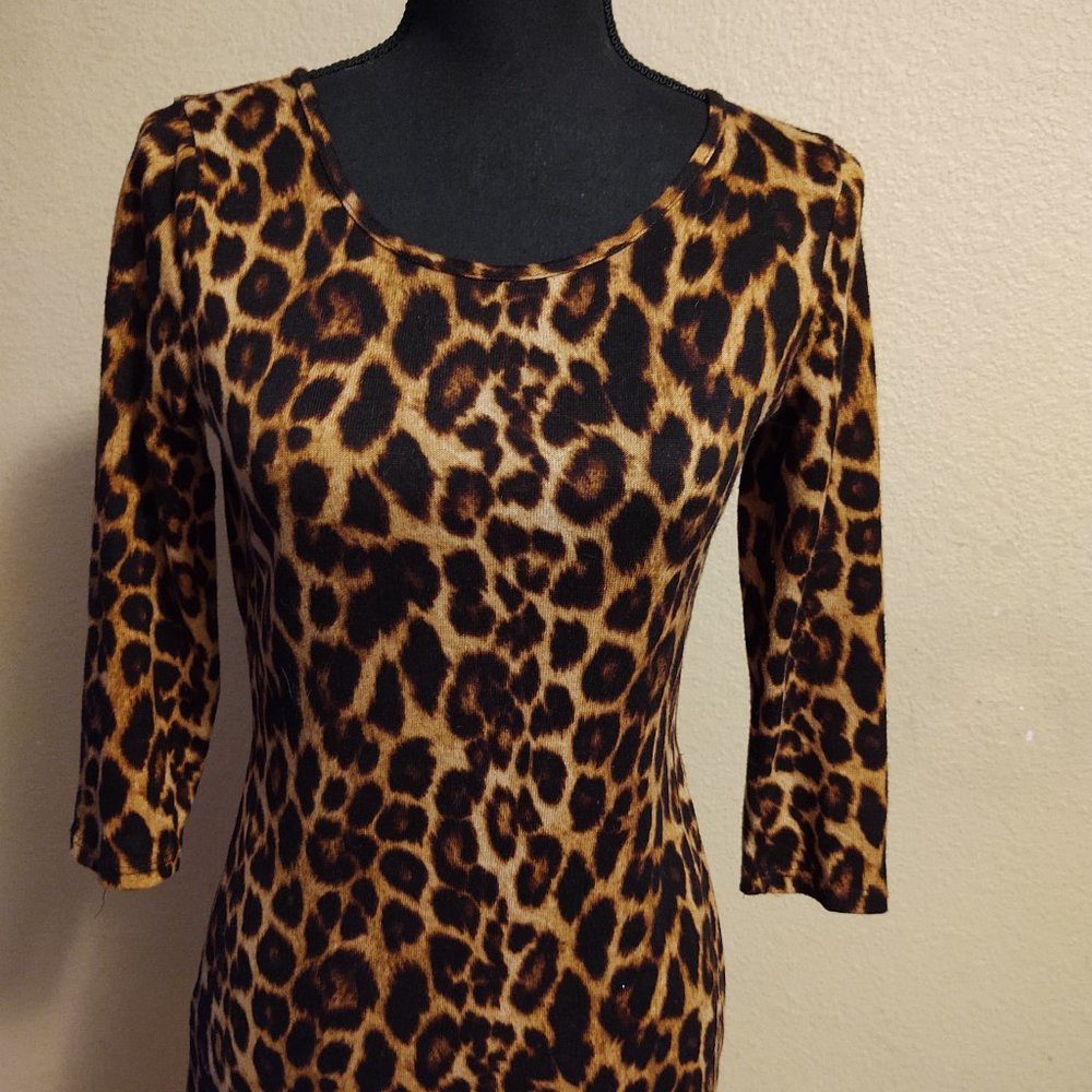 Derek  Heart Leopard print 3/4 sleeve shirt